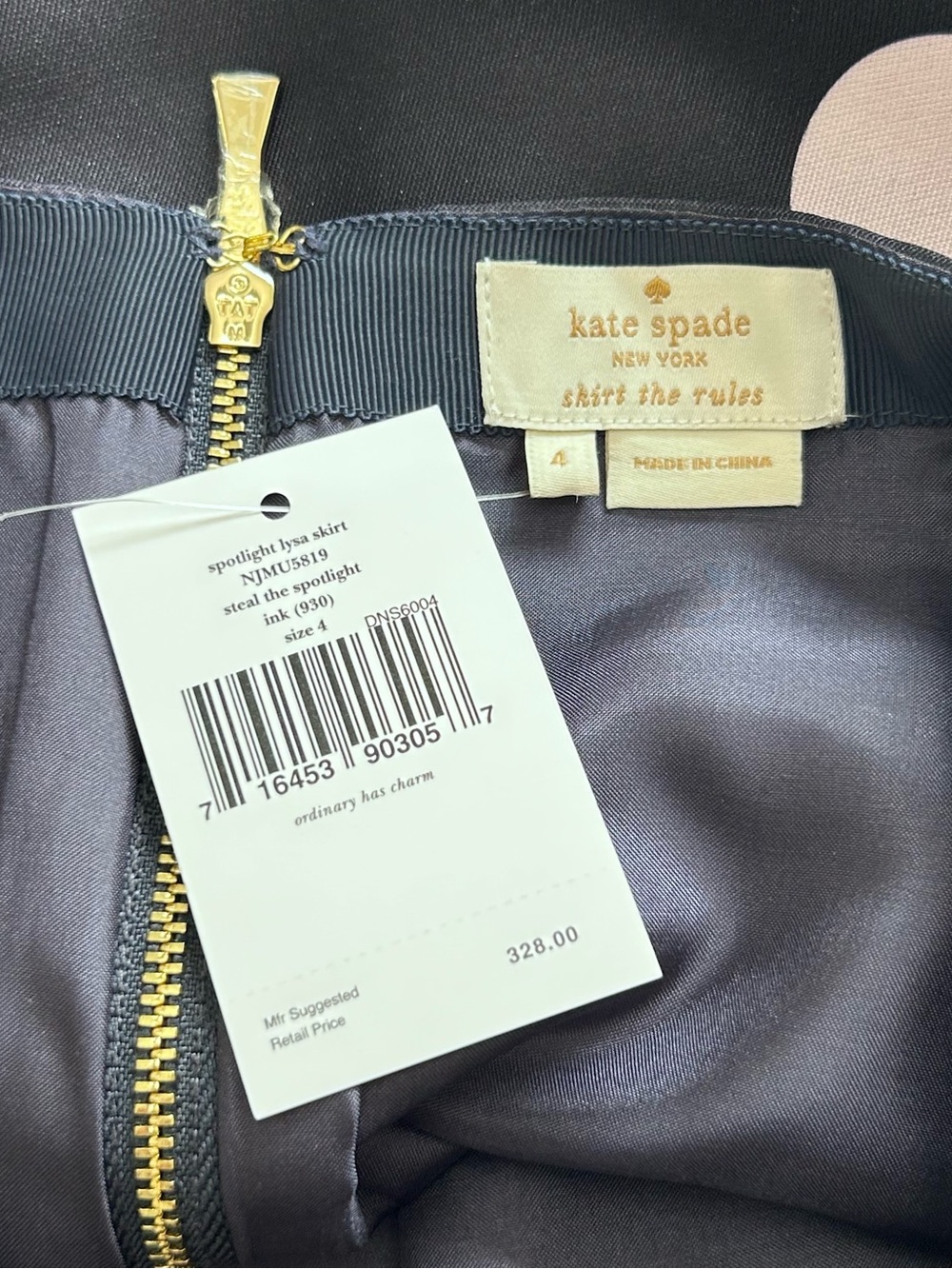💗MAKE OFFER💗 NWT $328 kate spade Black Mod A line Skirt Pink Polka Dots SZ 4 - Picture 7 of 8